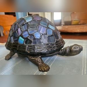 Stained glass vintage Tiffany style turtle lamp